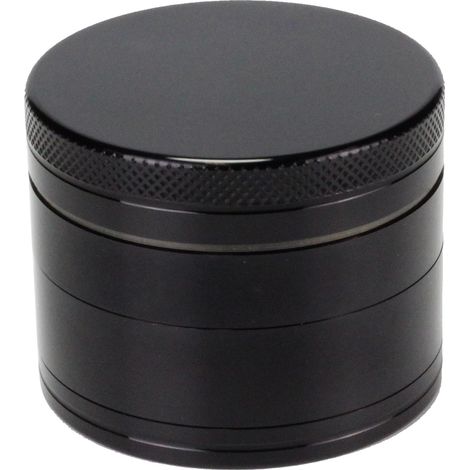 Grinder en Métal, Broyeur à Epices et à Condiments, 100% Aluminium, 4 Pièces, Noir, 50 mm