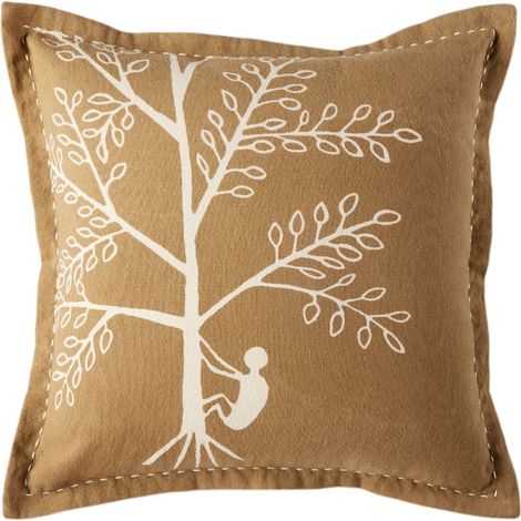 Housse de coussin en Coton imprimé, finition volant plat KANAN (1/5)
