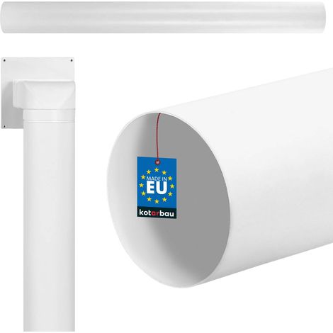 KOTARBAU® Tuyau de Ventilation Rond ⌀ 150 mm - Tube Rond en PVC 150 cm Canal de Ventilation - Blanc - Conduit de Ventilation - Gaine de Ventilation (1/5)