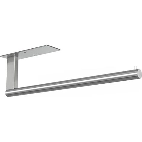 Porte-rouleau de cuisine sous meuble, porte-essuie-tout en acier inoxydable argenté, support mural adhésif, idéal pour placard, cuisine, salle de bain