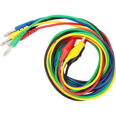 Câble adaptateur de sonde de test avec fiche banane 4 mm et pince crocodile 10 mm (p1042) (1/5)