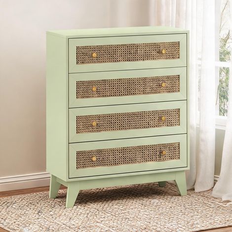 Table de chevet vert en panneaux de particules 80 x 35 x 95 cm (1/5)