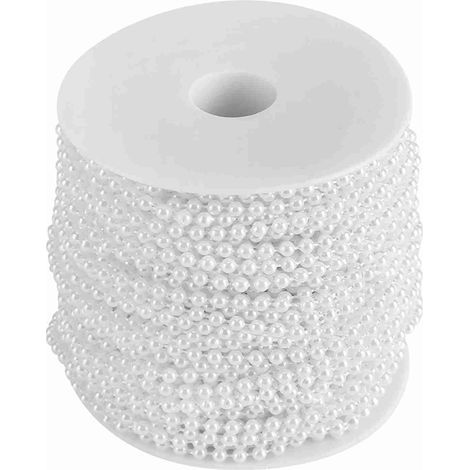 40 m/rouleau 4mm perle artificielle bricolage ornements perles rideau mariage/Festival fête décor blanc (1/5)