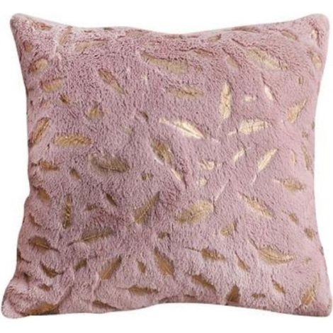 Taie D Oreiller - Motif Plumes - Violet - 40x40 Cm - Fermeture Eclair - 1 Unite (1/5)