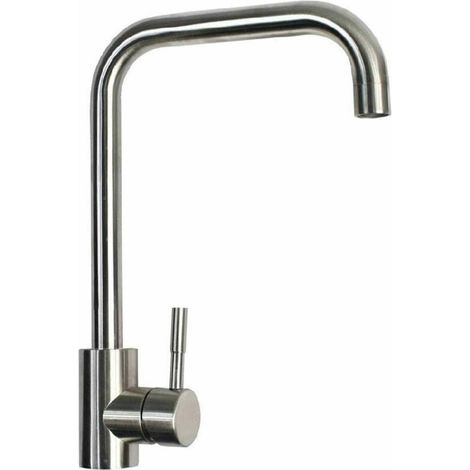 YMYNY Cleafe - Robinet d'évier de cuisine avec bec carré haut, mitigeur, laiton satiné 52813 - (1/3)