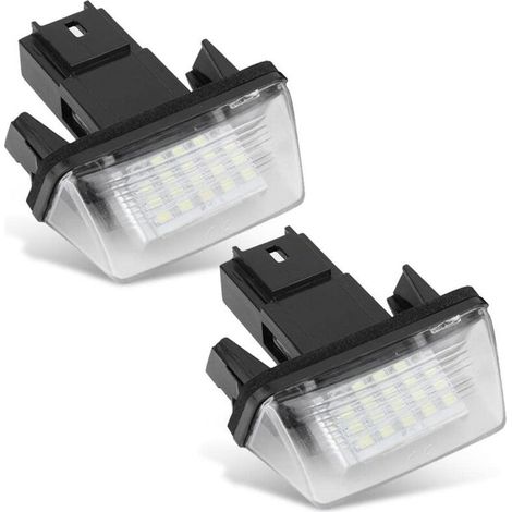 Lot de 2 feux de plaque d'immatriculation 18 LED gauche et droit pour C3 2002-2009, Berlingo, 306 307 406 5008 (1/4)