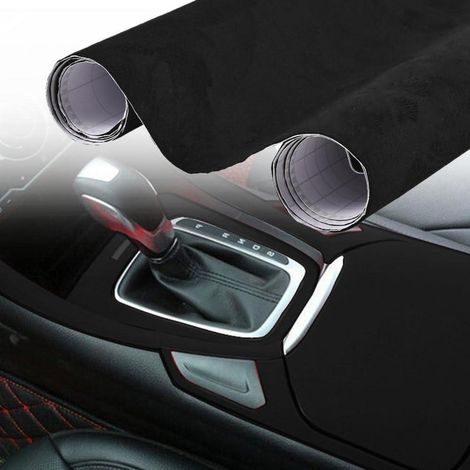 Autofolie Wildlederoptik selbstklebend mit Luftkanälen, Schwarz 75x152cm (1/5)