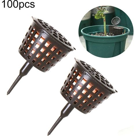 100 Cestas de Fertilizante de Plástico, Caja de Fertilizante Botánico para Parque, Contenedor de Fertilizante para Bonsái con Tapa - 6x4cm (1/5)