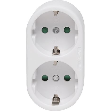 SPINA ADATTATORE DOPPIA SCHUKO TT FRONT 16A BL