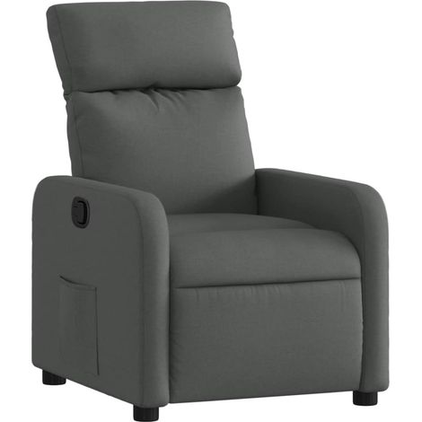 Maison Exclusive - Sillón reclinable de tela gris oscuro
