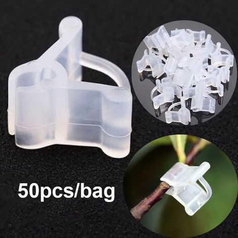 50 clips de greffage en plastique transparent pour jardin, légumes, fleurs, plantes, ornements, outils, vignes M20 (1/5)