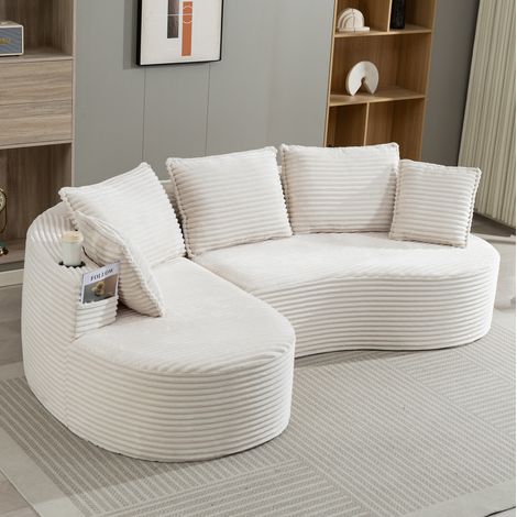 divano curvo in cord con portabicchieri OKMYHOME (1/5)