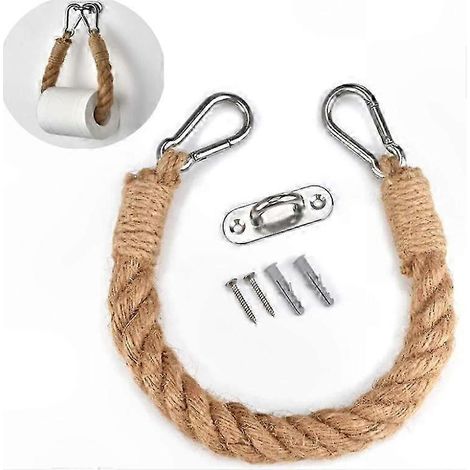 Handtuchhalter aus Hanfseil, Toilettenpapierhalter für Dusche und Bad, 1er-Set (1/4)