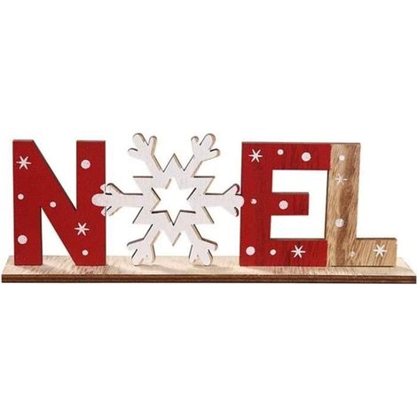 Ornements - Lettres en Bois - Flocon de Neige - 23x4x7cm - Décoration de Noël (1/3)