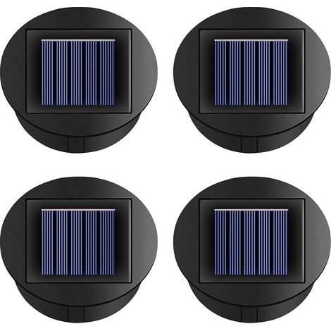 4 Pièces Lampes Solaires de Rechange, Panneau Solaire Lanterne Couvercle de Rechange,8cm Panneau Solaire Lanterne Couvercle de Rechange avec Ampoule LED pour Lanternes Solaires, Jardin Décoration