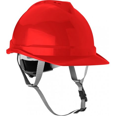 Industriehelm mit Kinnriemen, rot (1/5)