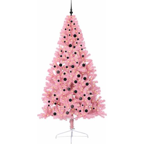 Sapin de Noël，Arbre de Noël artificiel pré-éclairé Rose 240 cm PVC CFW30951 (1/5)