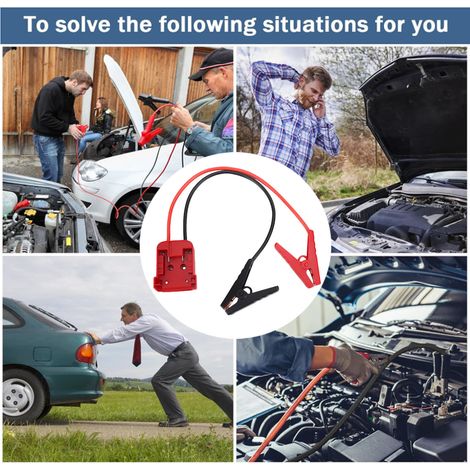 Cables de arranque para batería de coche con adaptador - Cables de arranque de cobre ABS de 0,5 m para vehículos de pasajeros (1/5)