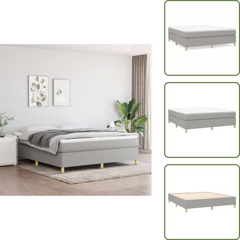 Cama de espuma - vidaXL Cama box spring con colchón tela gris claro 160x200 cm - Cama de madera contrachapada