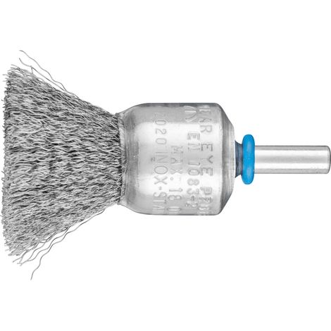 PFERD TOOLS Pinselbürste ungezopft PBU Ø20mm Schaft-Ø6 mm Edelstahl-Draht-Ø0,15 10 Stk (1/4)
