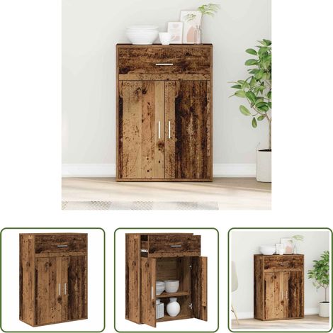 vidaXL Altholz Anrichte - Sideboard mit Schubladen Altholz 60 x 30 x 84 cm Holzwerkstoff (1/5)