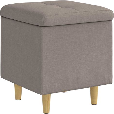 Aufbewahrungsottomane mit Kissen Taupe 40 x 40 x 45 cm Stoff vidaXL