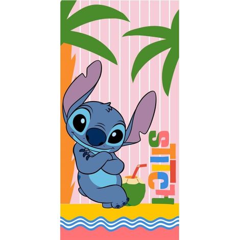 Serviette de plage - Stitch à la plage - 70x140 cm (1/3)