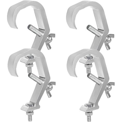 Pince De Lumière - 4 Pièces - Aluminium - Charge 60 Kg - Anti-glissement - Pour Projecteur Scène (1/5)