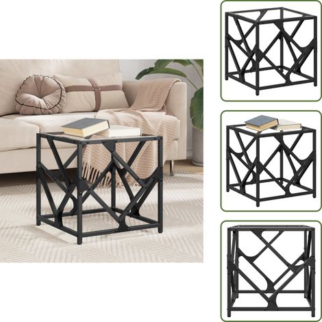 Couchtisch mit Glasplatte Transparent 40x40x41 cm Stahl - Couchtisch - Wohnzimmerstil - Glastisch - Esszimmertisch - Sidetable (1/5)