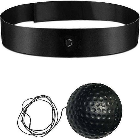 Balle de réflexe de boxe améliorée, idéale pour adultes et enfants. Le meilleur équipement de boxe pour l'entraînement, l'amélioration de la coordination œil-main et le renforcement musculaire (noir). (1/5)