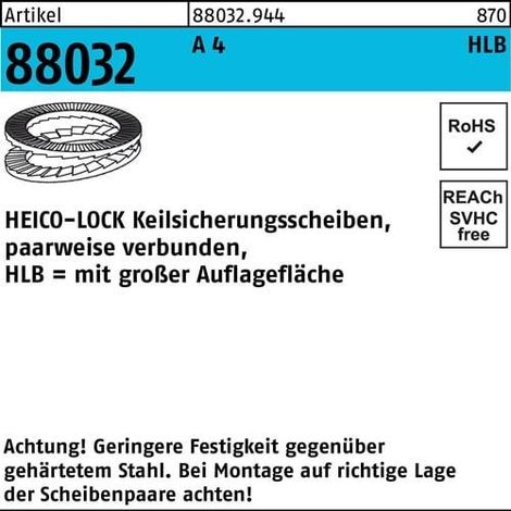 Keilsicherungsscheibe R 88032 HLB-14S A 4 geklebt breit 100 Stück (1/2)