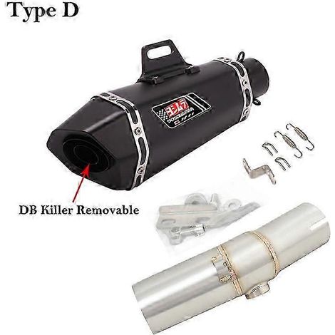 Silencieux d'échappement moto, tube intermédiaire, DB Killer, fibre de carbone, pour Kawasaki ER6N, ER6F, ER650, EX650, 2005 - 2011 (Type D) (1/5)