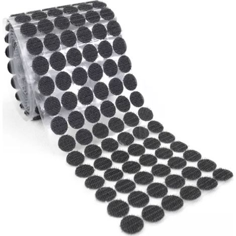 Bandes Velcro autocollantes rondes (1 cm) paquet de 500 (1/5)