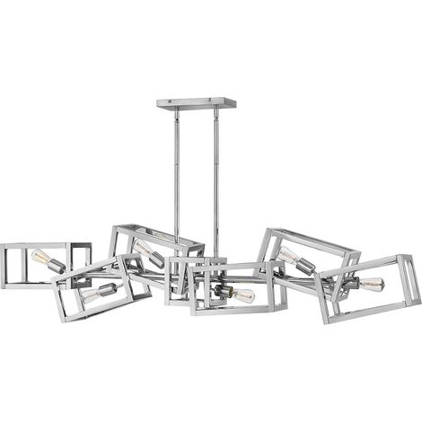 Lampadario Contemporaneo Ensemble Acciaio Nichel Lucido 6 Luci E27 (1/5)