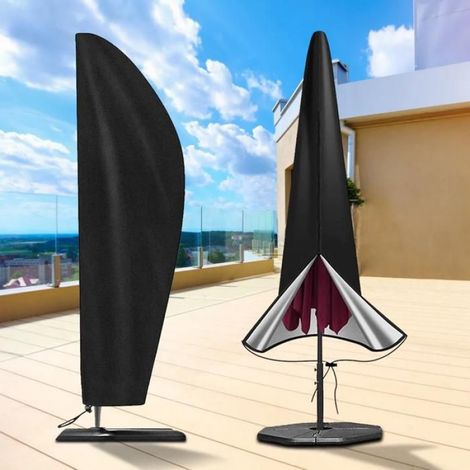 Housse de protection pour parasol déporté 210D Oxford, couleur : noir, taille : 2,8 m (1/5)