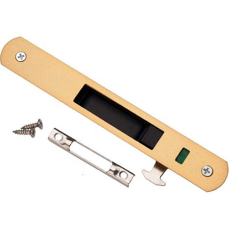 Serratura per porta scorrevole - Accessori di chiusura per porte e finestre scorrevoli in acciaio inossidabile per uso domestico (oro)