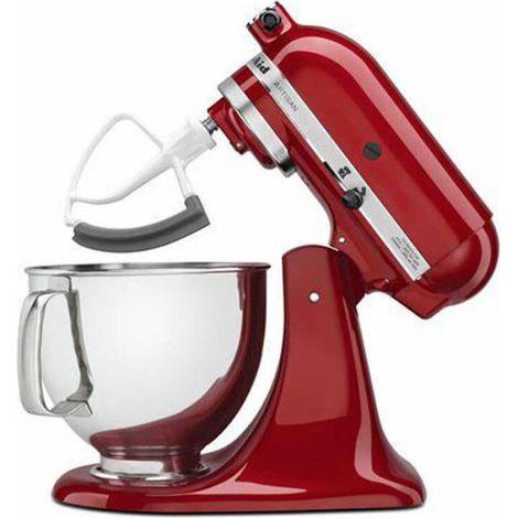 Batteur Plat - Bord Flexible - Compatible Robot Pâtissier Tête Inclinable 4.5 L à 5 L - Pour Mélange et Purée - 1 Pièce (1/5)