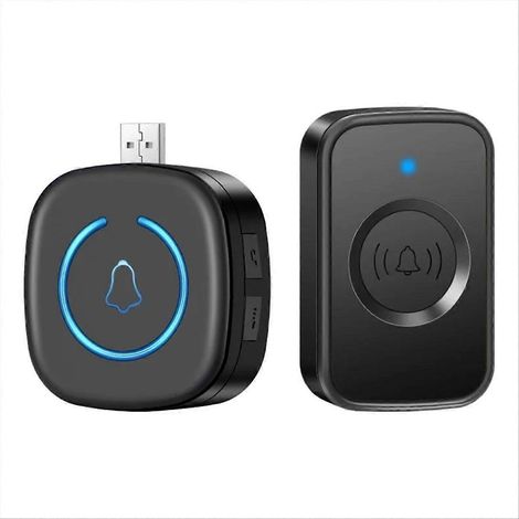 Kabellose USB-Türklingel für Smart Home, wasserdicht, 60 Klingeltöne, 5 Lautstärkestufen, Reichweite bis zu 150 Meter, Außengong, A (1/5)