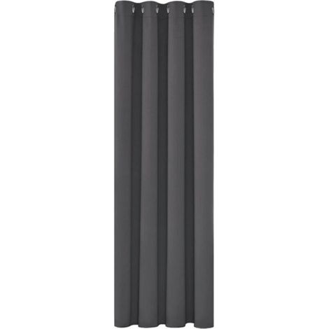 Rideau occultant thermique 150x200 cm – Isolant contre le froid – Design moderne à œillets – Gris foncé – 1 pièce (1/4)