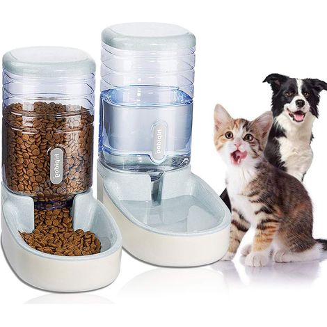 1 Distributeur eau et nourriture, capacité 42L, base antidérapante, réservoir amovible, pour chat et chien (1/5)