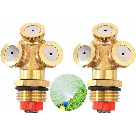 2 Pièces Buse umisation PulvéRisation En Laiton,Buse PulvéRisation umisation,3 Trous Buse PulvéRisateur,Buse PulvéRisateur Trous,Pour Pelouse,Arrosage Jardinage,D'Irrigation Agriculture (1/5)