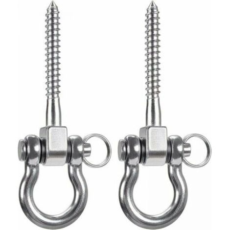 2 PCS 304 Crochets de Plafond Robustes en Acier Inoxydable, Crochets de Balançoire, Crochets avec Vis pour Chaise Suspendue de Yoga en Bois, Sac de Sable, Hamac, Fauteuil (1/4)