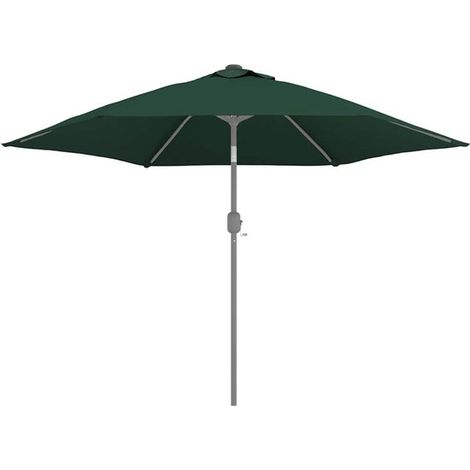 Toile de remplacement pour parasol Ø300 cm, housse universelle en polyester 180 g/m² résistante aux UV, toile de parasol vert foncé (1/5)
