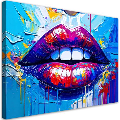 Wandbild Rote Lippen Frauen Abstrakt 60x40 cm (1/5)