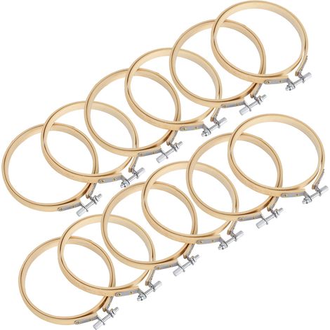 Cerceau de broderie rond en bois crème, cadre à broder manuel, anneau de couture créatif, outil DIY pour points de croix, cercle de tissage artisanal, 1 pièce (1/5)