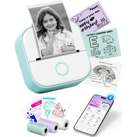 Mini Portable Thermal Printer, Mini Sticker Label Printer (1/5)