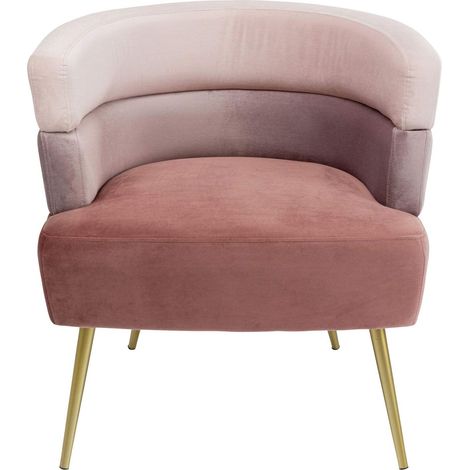 Fauteuil Sandwich, Rose/Or, Aspect Velours, Pieds Acier, Style Élégante, Fauteuils Cocktail, Fauteil Salon, Deco Intérieur, Décoration Chambre, Maison, 74x65x64cm (H/L/P) (1/5)
