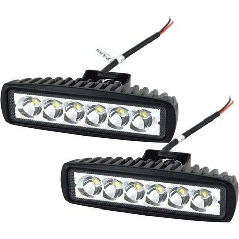 Phare de Travail LED Barre LED 12V 18W 15cm Projecteur LED Voiture Etanche IP67 Spot Feux Antibrouillard LED Feux de Travail pour 4x4 Moto Voiture Camion Tracteur SUV Bateau (1/4)