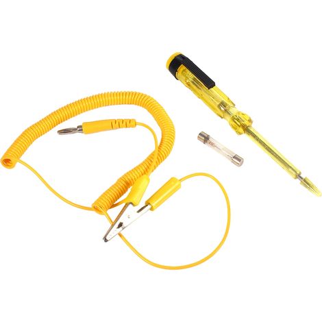 Testeur de circuit auto 6V 12V 24V DC, stylo test de tension à ampoule, pointe jaune pour véhicule (1/5)