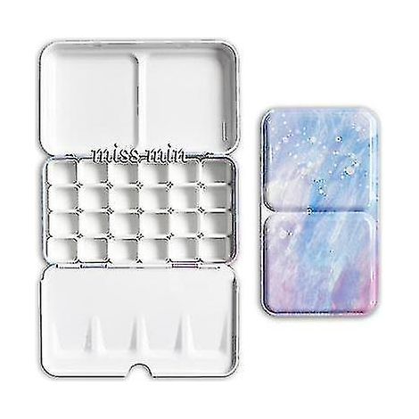 Aufbewahrungsbox aus Eisen für leere sternförmige Paletten mit 24/48 Fächern und halben Näpfchen für Aquarell-/Öl-/Acrylfarben. (1/4)